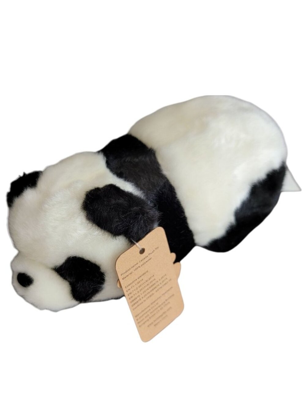 Lazada Panda Bear 7 inch Plush Black White Lying Down Chonk Stuffed Animal Toy